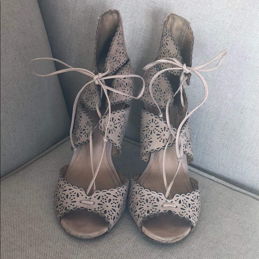 SCHULTZ laser cut lace up heels
